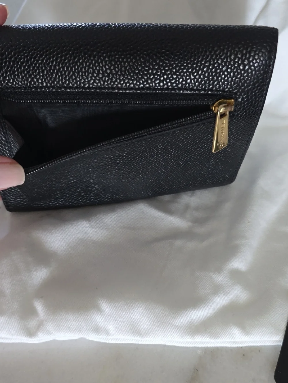 CHANEL Black Quilted Caviar Leather Card Case Wallet - Picture 8 of 11